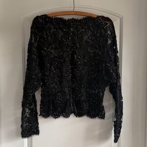 Antique Fitted Lace + Sequined Dazzle-Top